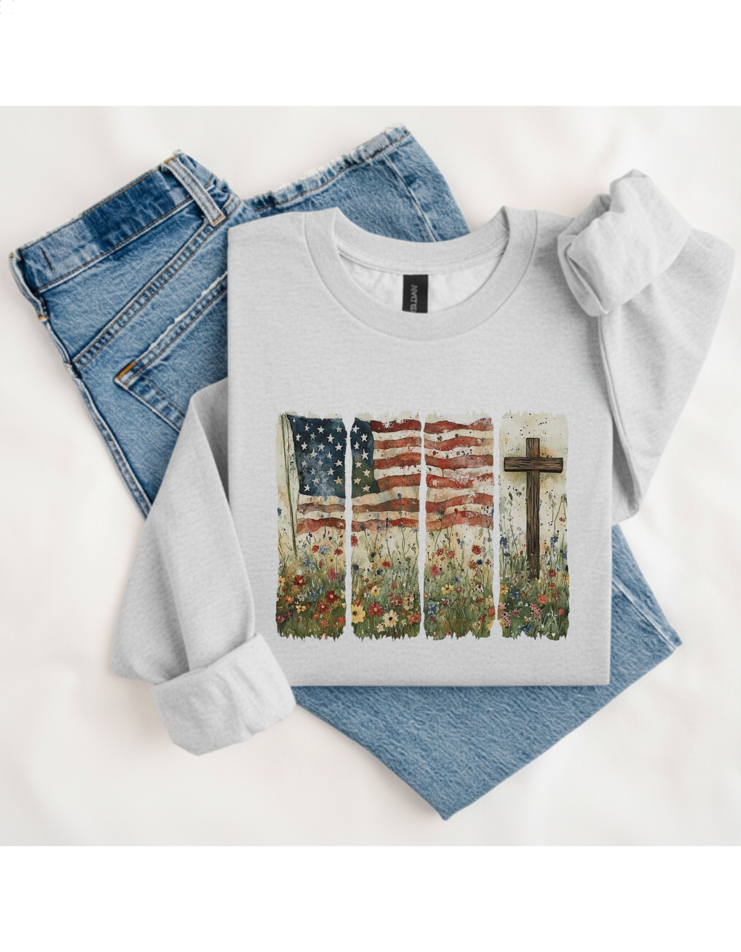 Faith & Freedom Wildflower Flag T-Shirt
