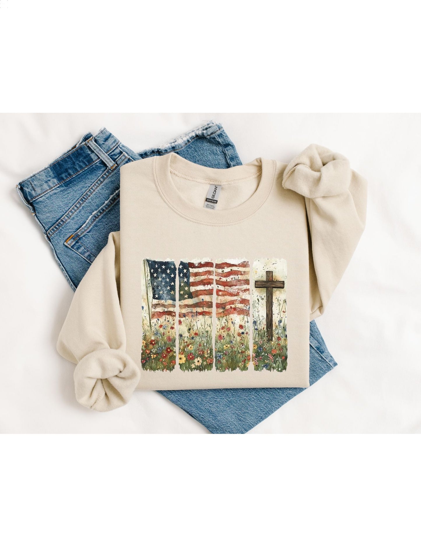 Faith & Freedom Wildflower Flag T-Shirt